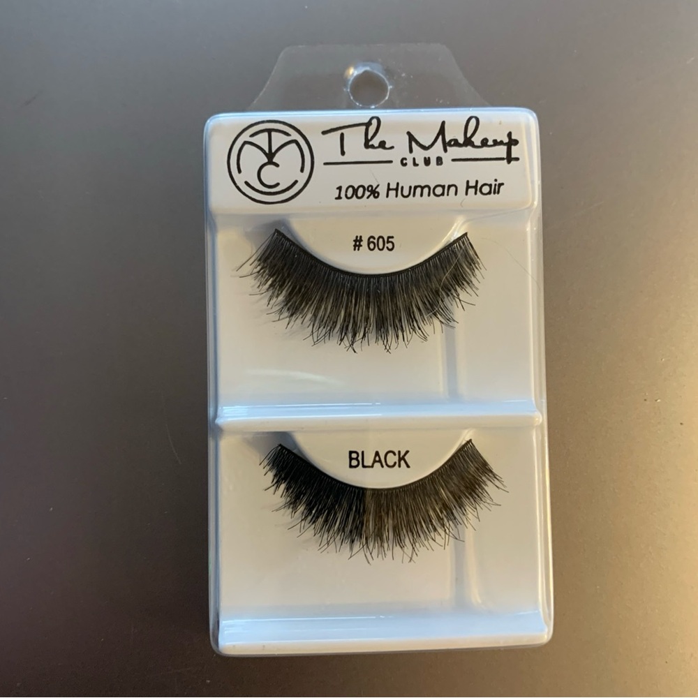 Eye Lashes By “The Makeup Club" - 100% human hair, in black color &  style #605